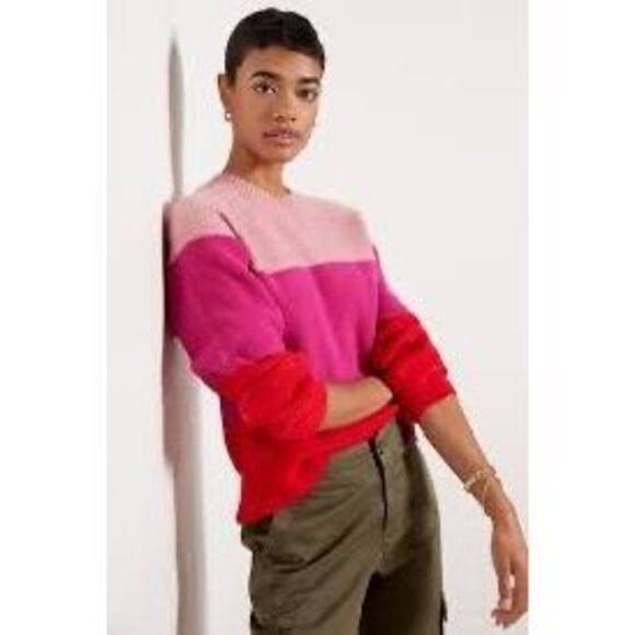 Evereve Sweaters - EVEREVE Women’s Colorblock Frankie Ribbed Pullover Sweater Size Large